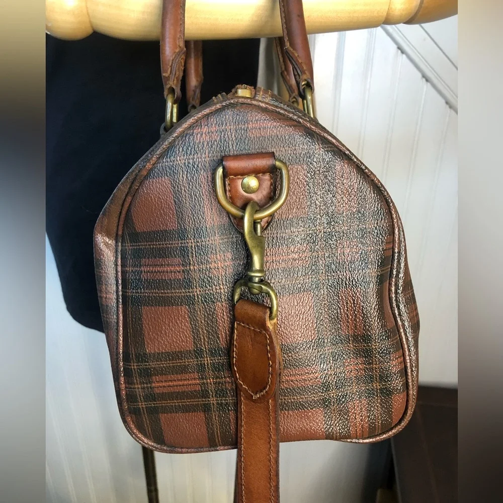 RALPH LAUREN Tartan Plaid Boston Travel Crossbody Shoulder Bag Speedy 30